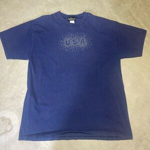 Vintage 90s Bedazzled USA Tee